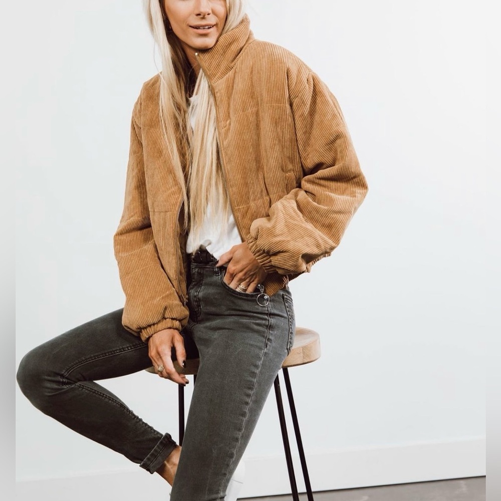 Stevie Hender Brown Corduroy Puffer Jacket